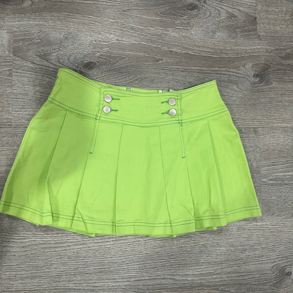 Green Pleated Women's Skirt